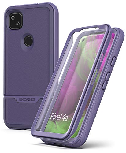 Encased Pixel 4a Schutzhülle mit Displayschutzfolie (Rebel Shield) für Google Pixel 4a, robust, mit integriertem Displayschutz, Violett von ENCASED