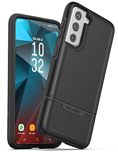 Encased Rebel hülle für Samsung Galaxy S21 Plus– Schutzhülle Handyhülle Stoßfest Case (Schwarz) von ENCASED