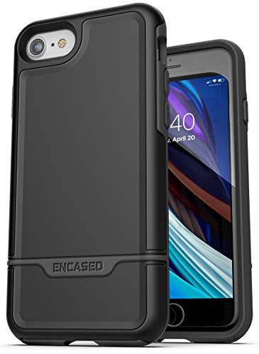 Encased Robuste Schutzhülle für iPhone SE 2022/2020 (Rebel Armor), robuster Rundumschutz, Militärqualität, Schwarz von ENCASED