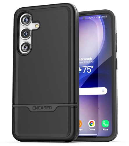 Encased Rugged Case für Samsung Galaxy S24 – Militärqualität [3 m Aufprallschutz] Hybrid-Schutzhülle, Schwarz (2024 Rebel Series) (S24) von ENCASED