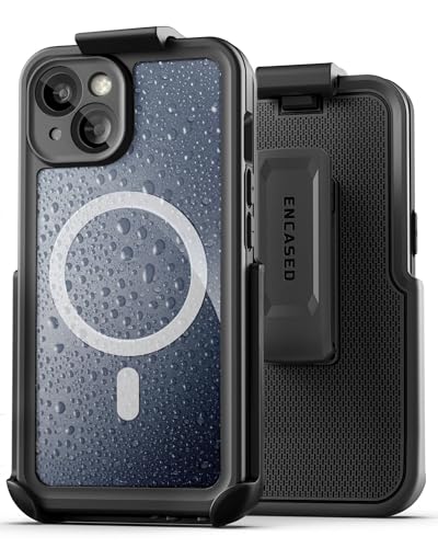 Encased Titan Designed for iPhone 15 Waterproof Case with Belt Clip (Compatible with MagSafe) Full Body Protective Phone Case with Holster (iPhone 15 Plus) von ENCASED