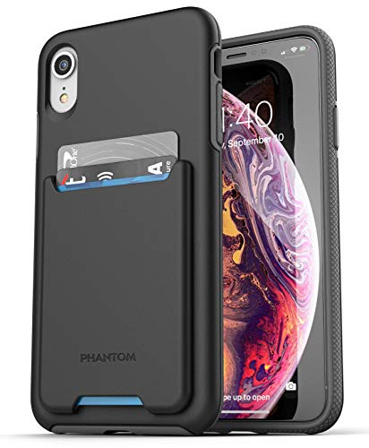 Encased iPhone XR Wallet Case (2018) Ultra Durable Cover with Card Holder Slot (4 Credit Cards Capacity) (Phantom Black) von ENCASED