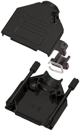 Encitech DTCK15-BK-K 6560-0815-02 D-SUB Gehäuse Polzahl (num): 15 Zinkdruckguss 180° Schwarz 1St. von ENCITECH