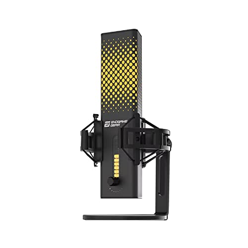 ENDGAME GEAR XSTRM USB Mikrofon für Streaming, Podcast, Aufnahmen in Studioqualität, 24 Bit / 192 kHz, externes Mic, AI-Geräuschunterdrückung, Stummschaltung durch Tippen, PC & Mac - schwarz von ENDGAME GEAR