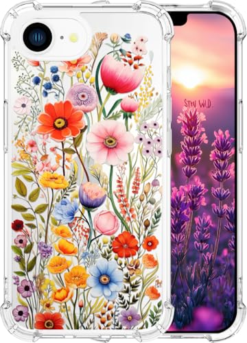 ENDIY Kompatibel mit iPhone 16e Hülle 2025 für Damen, niedliches Handyhüllen, klares Design, transparent, cooler Kawaii-Schutz, Blumen, Lilien, Mädchen, Blumen, Rosa, Rot, bunt ENDIY Kompatibel mit iPhone 16e Hülle 2025 für Damen, niedliches Handyhüllen, klares Design, transparent, cooler Kawaii-Schutz, Blumen, Lilien, Mädchen, Blumen, Rosa, Rot, bunt von ENDIY