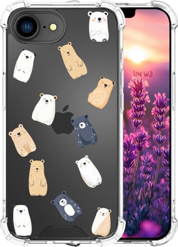 ENDIY Kompatibel mit iPhone 16e Hülle 2025 für Frauen, niedliches Handyhüllen, klares Design, transparent, cool, Kawaii-Schutz, schöne Bären, Tiere, lustig ENDIY Kompatibel mit iPhone 16e Hülle 2025 für Frauen, niedliches Handyhüllen, klares Design, transparent, cool, Kawaii-Schutz, schöne Bären, Tiere, lustig von ENDIY