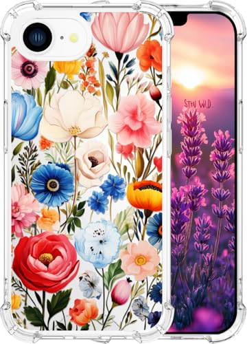 ENDIY Kompatibel mit iPhone 16e Hülle 2025 für Frauen, niedliches Handyhüllen, klares Design, transparent, cooler Kawaii-Schutz, Aquarell-Blume, Kunst, Rose, Pfingstrose ENDIY Kompatibel mit iPhone 16e Hülle 2025 für Frauen, niedliches Handyhüllen, klares Design, transparent, cooler Kawaii-Schutz, Aquarell-Blume, Kunst, Rose, Pfingstrose von ENDIY