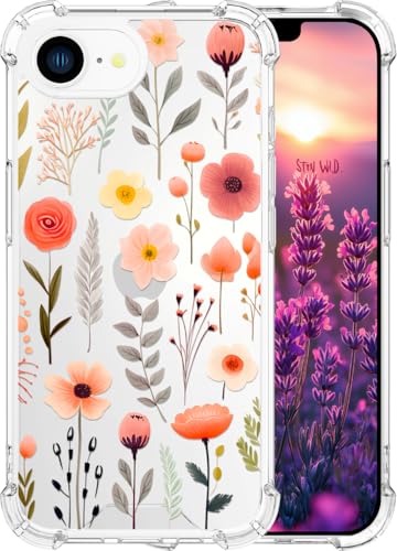 ENDIY Kompatibel mit iPhone 16e Hülle 2025 für Frauen, niedliches Handyhüllen, klares Design, transparent, cooler Kawaii-Schutz, Blumen und Blätter ENDIY Kompatibel mit iPhone 16e Hülle 2025 für Frauen, niedliches Handyhüllen, klares Design, transparent, cooler Kawaii-Schutz, Blumen und Blätter von ENDIY