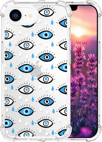 ENDIY Schutzhülle für iPhone 16e mit Design, niedliche, transparente Designer-Schutzhülle für Damen und Mädchen, mit robustem Stoßfänger (klare blaue böse Augen) ENDIY Schutzhülle für iPhone 16e mit Design, niedliche, transparente Designer-Schutzhülle für Damen und Mädchen, mit robustem Stoßfänger (klare blaue böse Augen) von ENDIY