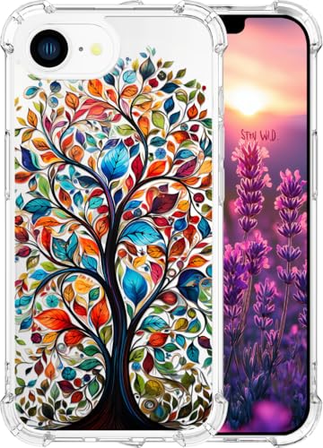 ENDIY Kompatibel mit iPhone 16e Hülle 2025 für Frauen, niedliches Handyhüllen, klares Design, transparent, cooler Kawaii-Schutz, bunte Blätter ENDIY Kompatibel mit iPhone 16e Hülle 2025 für Frauen, niedliches Handyhüllen, klares Design, transparent, cooler Kawaii-Schutz, bunte Blätter von ENDIY
