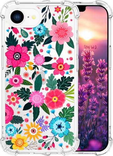 ENDIY Kompatibel mit iPhone 16e Hülle 2025 für Frauen, niedliches Handyhüllen, klares Design, transparent, cooler Kawaii-Schutz, bunte Blumen, Blumen, Frühlingsblüten ENDIY Kompatibel mit iPhone 16e Hülle 2025 für Frauen, niedliches Handyhüllen, klares Design, transparent, cooler Kawaii-Schutz, bunte Blumen, Blumen, Frühlingsblüten von ENDIY