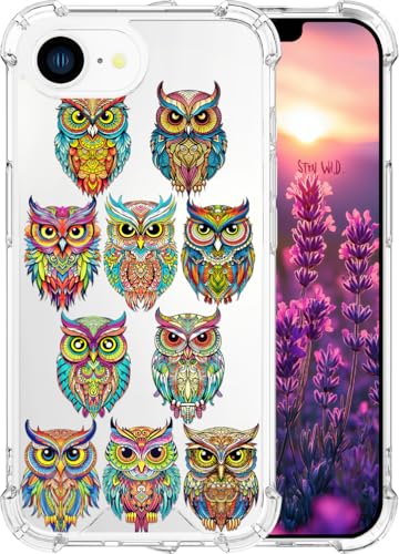 ENDIY Kompatibel mit iPhone 16e Hülle 2025 für Frauen, niedliches Handyhüllen, klares Design, transparent, cooler Kawaii-Schutz, bunte Eulen, Cartoon, Tiere, Vögel, lustig ENDIY Kompatibel mit iPhone 16e Hülle 2025 für Frauen, niedliches Handyhüllen, klares Design, transparent, cooler Kawaii-Schutz, bunte Eulen, Cartoon, Tiere, Vögel, lustig von ENDIY