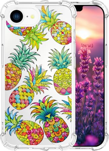 ENDIY Kompatibel mit iPhone 16e Hülle 2025 für Frauen, niedliches Handyhüllen, klares Design, transparent, cooler Kawaii-Schutz, buntes Ananas-Frucht-Tropen-Sommer-Muster ENDIY Kompatibel mit iPhone 16e Hülle 2025 für Frauen, niedliches Handyhüllen, klares Design, transparent, cooler Kawaii-Schutz, buntes Ananas-Frucht-Tropen-Sommer-Muster von ENDIY