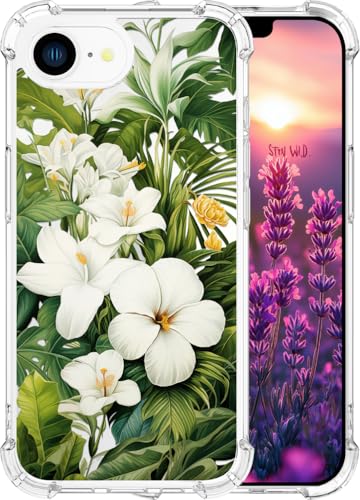ENDIY Schutzhülle für iPhone 16e mit Design, niedliche, transparente Designer-Schutzhülle für Damen und Mädchen, mit robustem Bumper (transparente, grüne Blätter, tropisch) ENDIY Schutzhülle für iPhone 16e mit Design, niedliche, transparente Designer-Schutzhülle für Damen und Mädchen, mit robustem Bumper (transparente, grüne Blätter, tropisch) von ENDIY