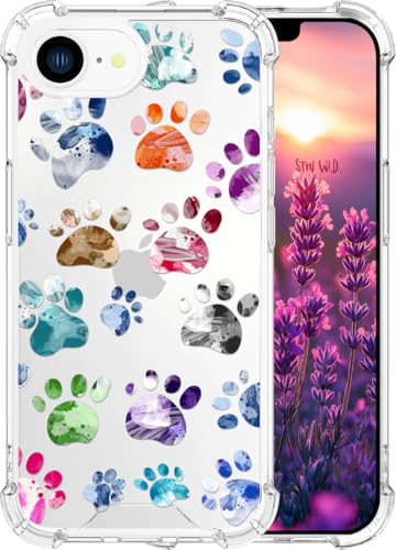 ENDIY Kompatibel mit iPhone 16e Hülle 2025 für Frauen, niedliches Handyhüllen, klares Design, transparent, cooler Kawaii-Schutz, schöne Hundepfoten, Tier-Aquarell ENDIY Kompatibel mit iPhone 16e Hülle 2025 für Frauen, niedliches Handyhüllen, klares Design, transparent, cooler Kawaii-Schutz, schöne Hundepfoten, Tier-Aquarell von ENDIY