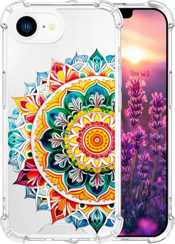 ENDIY Kompatibel mit iPhone 16e Hülle 2025 für Frauen, süßes Handyhüllen, klares Design, transparent, cool, Kawaii-Schutz, Mandala-Blumendekoration, Henna-Blume ENDIY Kompatibel mit iPhone 16e Hülle 2025 für Frauen, süßes Handyhüllen, klares Design, transparent, cool, Kawaii-Schutz, Mandala-Blumendekoration, Henna-Blume von ENDIY