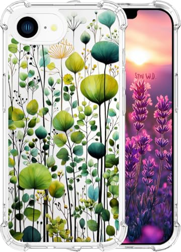 ENDIY Kompatibel mit iPhone 16e Hülle 2025 für Frauen, süßes Handyhüllen, klares Design, transparent, cooler Kawaii-Schutz, exotische grüne Blütenblätter, Knospen ENDIY Kompatibel mit iPhone 16e Hülle 2025 für Frauen, süßes Handyhüllen, klares Design, transparent, cooler Kawaii-Schutz, exotische grüne Blütenblätter, Knospen von ENDIY