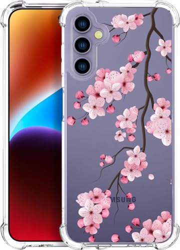 ENDIY Schutzhülle für Samsung Galaxy S24 Plus und S25 Plus, für Damen, niedliches Funda-Design, S24+/S25+, transparent, cooler Kawaii-Schutz, Sakura-Zweig, Rosa, Pfirsichblüte, Kirschblüte ENDIY Schutzhülle für Samsung Galaxy S24 Plus und S25 Plus, für Damen, niedliches Funda-Design, S24+/S25+, transparent, cooler Kawaii-Schutz, Sakura-Zweig, Rosa, Pfirsichblüte, Kirschblüte von ENDIY