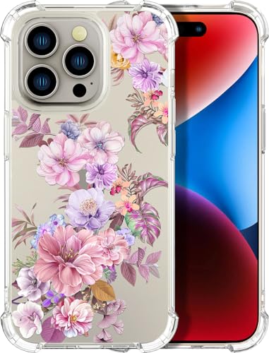 ENDIY Schutzhülle für iPhone 15 Pro mit Design, niedliche, transparente Designer-Schutzhülle für Damen und Mädchen, mit robustem Bumper (klare beeindruckende Blumen) ENDIY Schutzhülle für iPhone 15 Pro mit Design, niedliche, transparente Designer-Schutzhülle für Damen und Mädchen, mit robustem Bumper (klare beeindruckende Blumen) von ENDIY