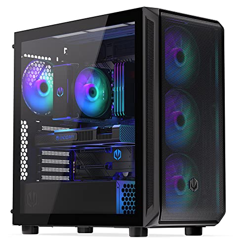 ENDORFY Arx 700 ARGB, gaming pc gehäuse atx, 4xARGB 140-mm-Lüfter enthalten, Top und Front aus luftigem Mesh, Platz für zwei Radiatoren bis zu 360mm aio wasserkühlung pc, EY2A013 von ENDORFY