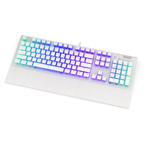 ENDORFY Omnis Pudding Onyx White Red, Kailh Red, Mechanische Tastatur in voller Größe mit Ziffernblock, US Layout, Handballenauflage mit Magnetbefestigung, Lautstärkerad aus Metall, EY5A036 ENDORFY Omnis Pudding Onyx White Red, Kailh Red, Mechanische Tastatur in voller Größe mit Ziffernblock, US Layout, Handballenauflage mit Magnetbefestigung, Lautstärkerad aus Metall, EY5A036 von ENDORFY