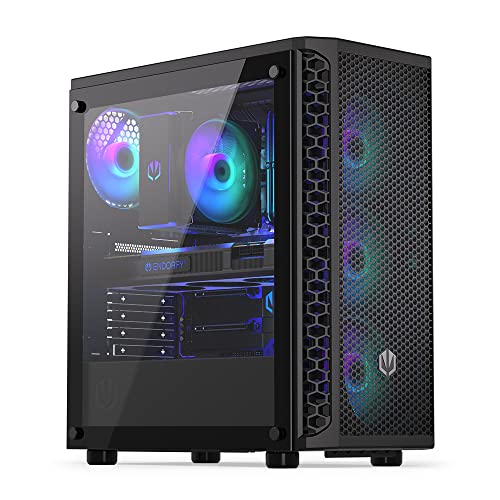 ENDORFY Signum 300 ARGB, ATX PC-Gehäuse, Mesh-Frontplatte, gehärtetes Glas-Seitenteil, 4x120mm ARGB PWM-Gehäuselüfter enthalten, bis zu 325mm GPU, Abnehmbare Staubfilter, EY2A006 von ENDORFY