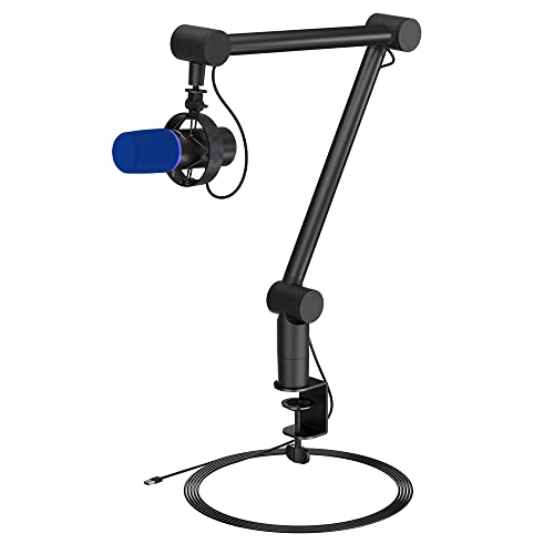 ENDORFY Solum Broadcast EY1B008, hochwertiges USB-Mikrofon, verstellbarer Studioarm, Mute- und Gain-Regler mit Doppelfunktion, 3,5mm Miniklinkenausgang, RGB Mute/Rec Ringanzeige von ENDORFY