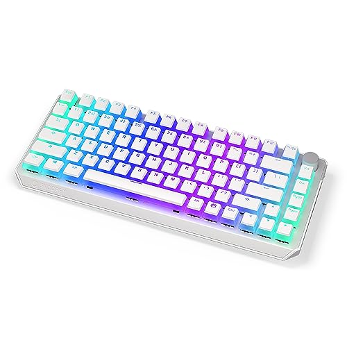 ENDORFY Thock 75% Wireless Red Onyx White Pudding, Stylish White Design, Kailh Box Red linear switches, Wireless Keyboard 2.4 GHz and Bluetooth, 75% Size Mechanical Keyboard, QWERTY Layout | EY5A118 von ENDORFY