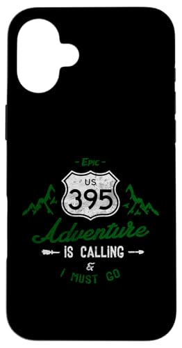 California Highway 395 Eastern Sierra Wanderabenteuerclub Hülle für iPhone 16 Plus von ENDU Designs - Hiker Backpacker Inspired Apparel