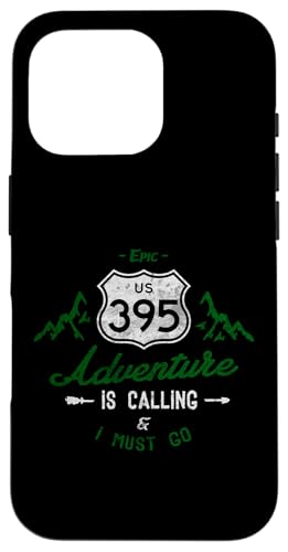 California Highway 395 Eastern Sierra Wanderabenteuerclub Hülle für iPhone 16 Pro von ENDU Designs - Hiker Backpacker Inspired Apparel