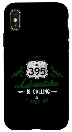 California Highway 395 Eastern Sierra Wanderabenteuerclub Hülle für iPhone X/XS von ENDU Designs - Hiker Backpacker Inspired Apparel
