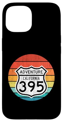 California Highway 395 - Wandern Angeln Klettern Abenteuer Hülle für iPhone 15 von ENDU Designs - Hiker Backpacker Inspired Apparel