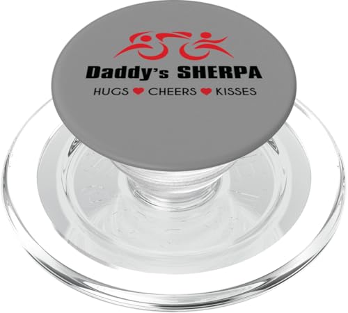 Daddy's Sherpa Iron Triathlet Triathlon HUGS CHEERS KISSES PopSockets PopGrip für MagSafe Daddy's Sherpa Iron Triathlet Triathlon HUGS CHEERS KISSES PopSockets PopGrip für MagSafe von ENDU Designs - Triathlon Inspired Apparel