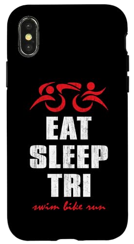 EAT SLEEP TRI Swim Bike Run – Triathlet Triathlon inspiriert Hülle für iPhone X/XS EAT SLEEP TRI Swim Bike Run – Triathlet Triathlon inspiriert Hülle für iPhone X/XS von ENDU Designs - Triathlon Inspired Apparel