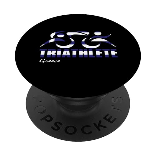 Griechenland-Flagge, Triathlon, griechisches Triathleten-inspiriertes Design PopSockets Klebender PopGrip Griechenland-Flagge, Triathlon, griechisches Triathleten-inspiriertes Design PopSockets Klebender PopGrip von ENDU Designs - Triathlon Inspired Apparel