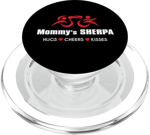 Mommy's Sherpa Iron Triathlon Triathlon HUGS CHEERS KISSES PopSockets PopGrip für MagSafe Mommy's Sherpa Iron Triathlon Triathlon HUGS CHEERS KISSES PopSockets PopGrip für MagSafe von ENDU Designs - Triathlon Inspired Apparel