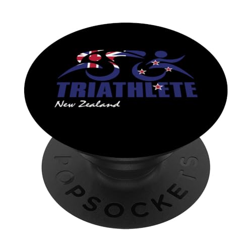 Neuseeland-Flagge Triathlon – Kiwi-Triathleten inspiriertes Design PopSockets Klebender PopGrip Neuseeland-Flagge Triathlon – Kiwi-Triathleten inspiriertes Design PopSockets Klebender PopGrip von ENDU Designs - Triathlon Inspired Apparel