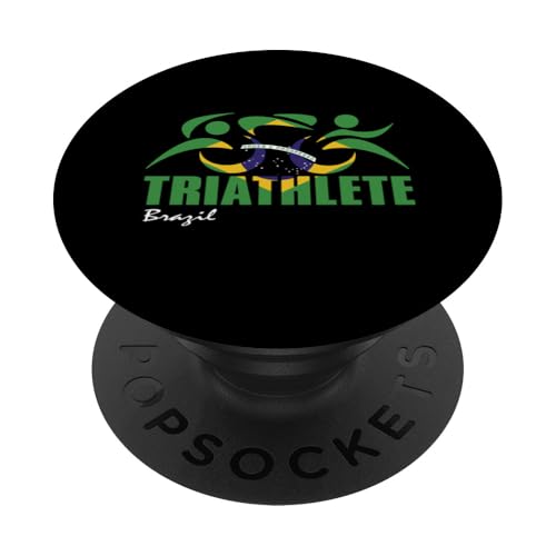 Triathlon mit brasilianischer Flagge, inspiriert von brasilianischen Triathleten PopSockets Klebender PopGrip Triathlon mit brasilianischer Flagge, inspiriert von brasilianischen Triathleten PopSockets Klebender PopGrip von ENDU Designs - Triathlon Inspired Apparel