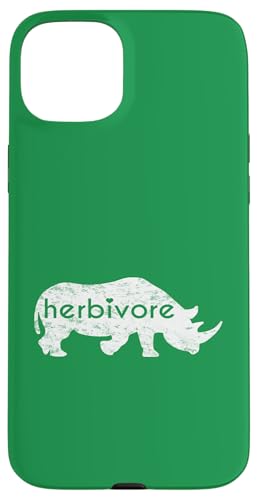 Weißes Nashorn Herbivore Eat Veg Vegan Nashorn inspiriert Hülle für iPhone 15 Plus Weißes Nashorn Herbivore Eat Veg Vegan Nashorn inspiriert Hülle für iPhone 15 Plus von ENDU Designs - Vegan Inspired Apparel