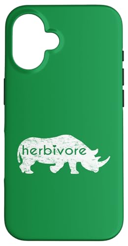Weißes Nashorn Herbivore Eat Veg Vegan Nashorn inspiriert Hülle für iPhone 16 Weißes Nashorn Herbivore Eat Veg Vegan Nashorn inspiriert Hülle für iPhone 16 von ENDU Designs - Vegan Inspired Apparel