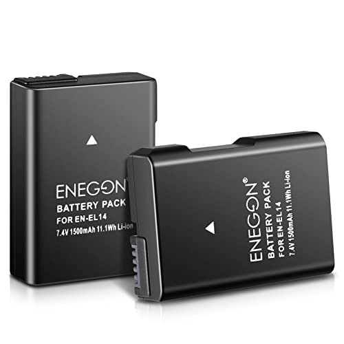 ENEGON EN-EL14 Wiederaufladbare Li-Ion Akku für Nikon en-el14/el14a D5600 D5100 D5200 D5300 D5500 D3100 D3200 D3300 D3400 D3500 Coolpix P7000 P71000 P720 0 P7700 P7800 Digitalkamera von ENEGON