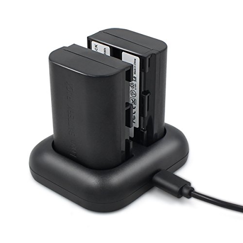 ENEGON Ersatzbatterie (2er Pack) und Rapid Dual Ladegerät für Canon LP-E6, LP-E6N und Canon Canon EOS 5D Mark II/III/IV, 5DS, 5DS R, 6D, 7D, 7D Mark II, 60D, 60Da, 70D, 80D, XC10 von ENEGON