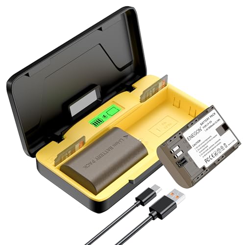 ENEGON LP-E6/LP-E6N 20W Dual-Akku-Speicher-Schnellladegerät-Set (2X 3000mAh) kompatibel mit Canon EOS 5D, EOS 5D Mark II,EOS 6D, 7D, 60D, 70D, 80D, 90D, XC10, XC15, LCD-Anzeige von ENEGON
