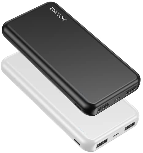 ENEGON Portable Charger, 10000 mAh Phone Charger Battery with USB-C Input and Dual USB Output for iPhone, iPad, Galaxy S9, Tablets and More (2 Pack) von ENEGON
