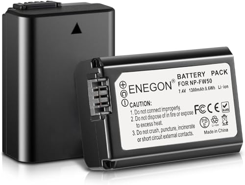 ENEGON NP-FW50 Akku 1300mAh (2er-Pack) für Sony ZV-E10, A6000, A6500, A6300, A6400, A7, A7II, A7RII, A7SII, A7S, A7S2, A7R, A7R2, A55, A5100, A5000,A3000, A55,RX10 ENEGON NP-FW50 Akku 1300mAh (2er-Pack) für Sony ZV-E10, A6000, A6500, A6300, A6400, A7, A7II, A7RII, A7SII, A7S, A7S2, A7R, A7R2, A55, A5100, A5000,A3000, A55,RX10 von ENEGON