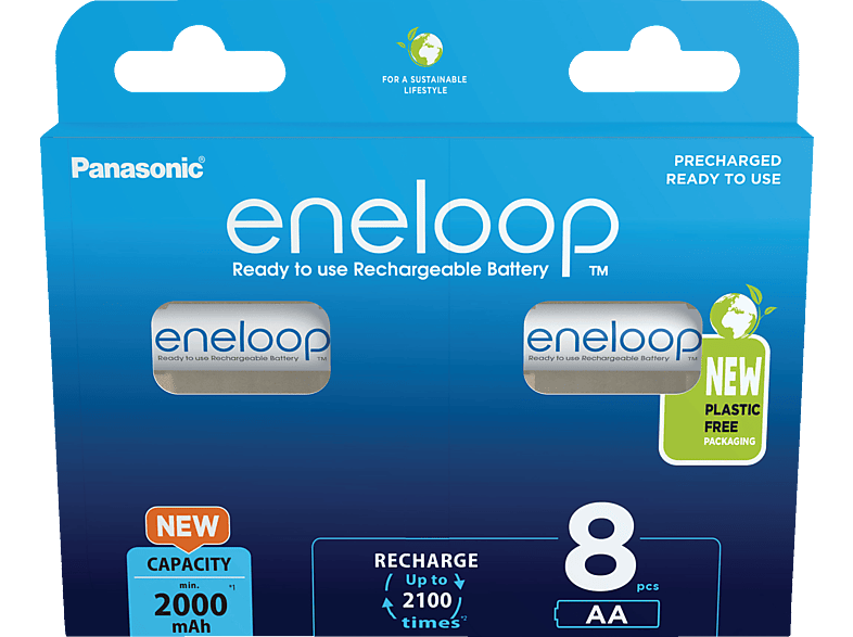 ENELOOP BK-3MCDE/8BE AA Mignon Batterie, Nickel-Metallhydrid, 2.000 mAh von ENELOOP