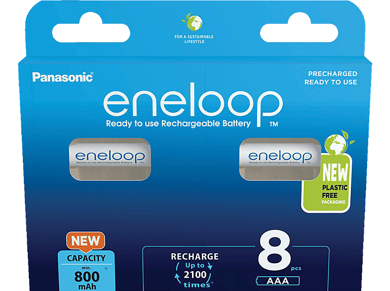 ENELOOP BK-4MCDE/8BE AAA Micro Batterie, Nickel-Metallhydrid, 800 mAh von ENELOOP