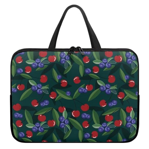 ENEN Wasserdicht Laptoptasche 3D Blume Laptop Taschen, Laptop Tasche Business Büro Arbeit Computertasche, Schlanke Notebook Tasche für Herren Frauen (13’’,Kirschec) von ENEN