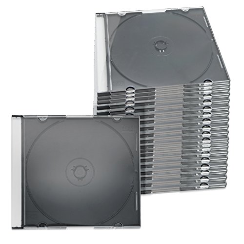 50x CD Slim Hüllen Slimcase 1 Fach mit schwarzem Tray 5,2 mm von ENERGMiX