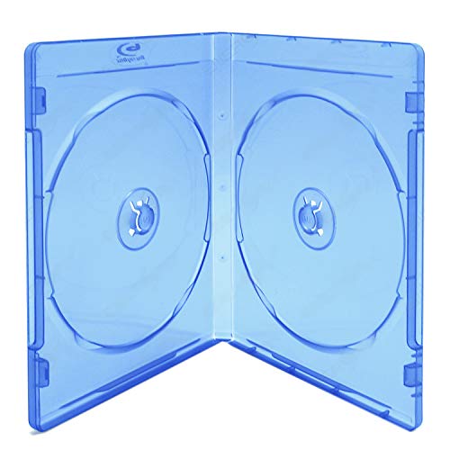 ENERGMiX 20x Blu-Ray Hüllen für je 2 Discs - Mit Logo blau-transparent von ENERGMiX